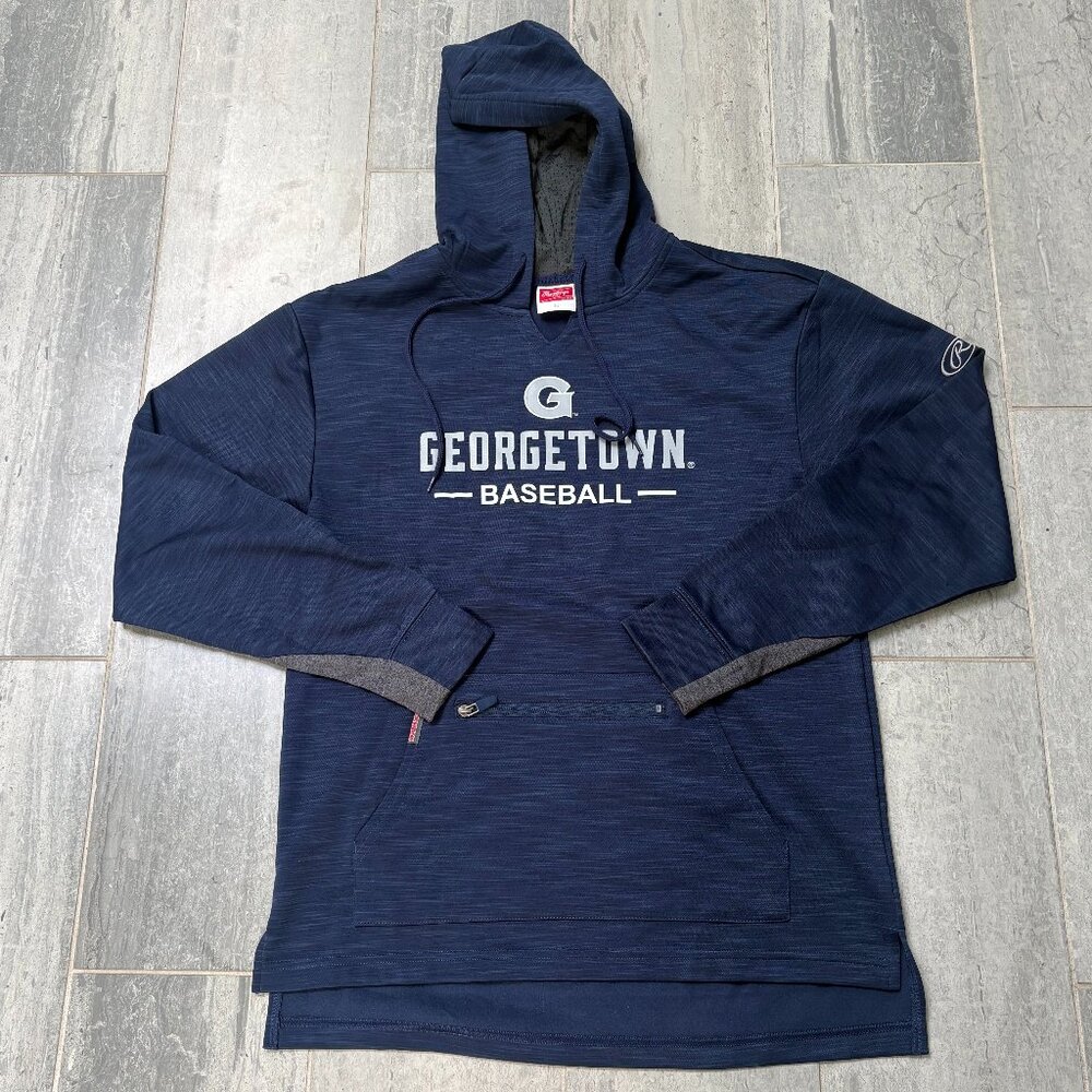 Rawlings Performance Fleece Hoodie Georgetown Baseball Blue Size Small